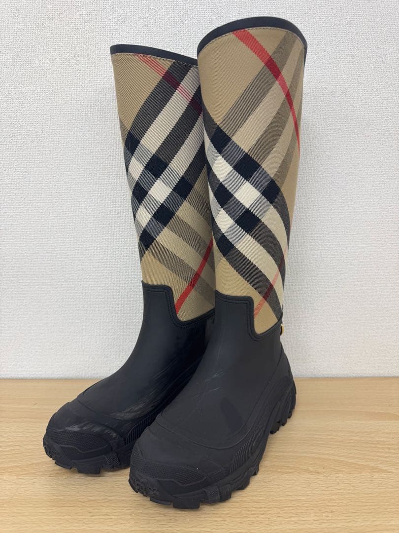 BURBERRY バーバリー レインブーツ 長靴 ノバチェック 23cm