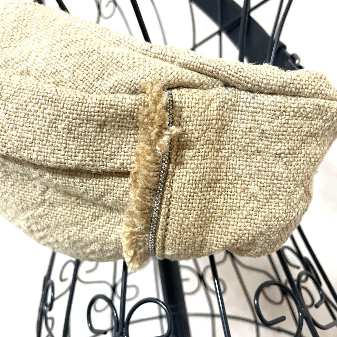 美品　15SS ブルネロクチネリ　フリル　ビーズ　ウエストバッグ　ボディバッグ