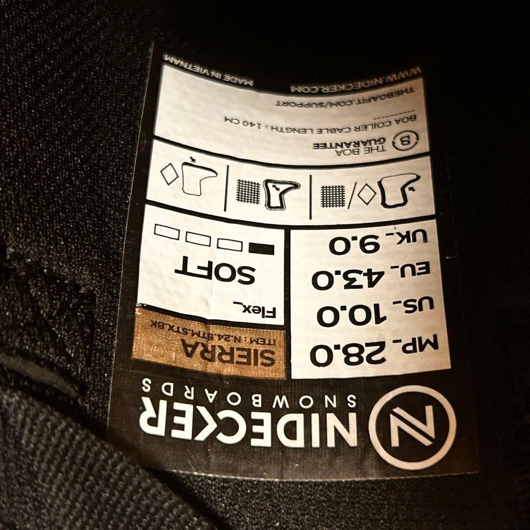 新品未使用✨NIDECKER SIERRA スノーボードブーツ 28.0 BOA