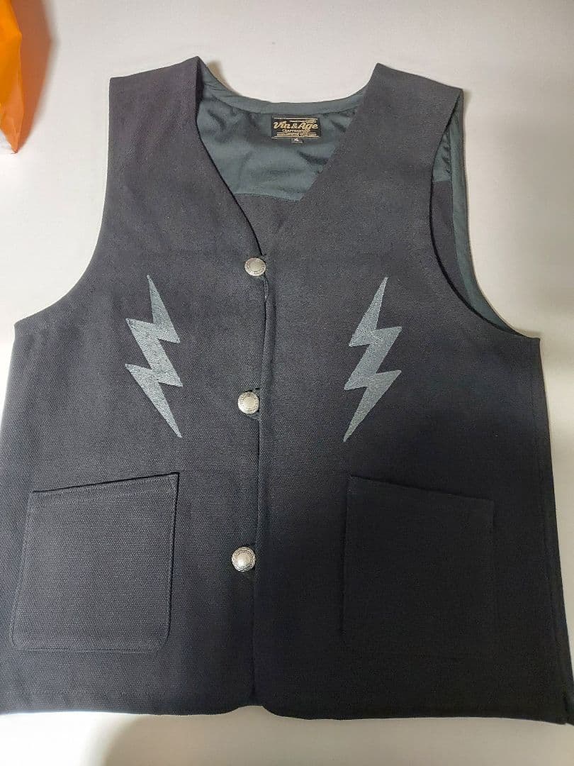 VIN&AGE ヴィン&エイジ VRV2 ラグ ベスト ブラック バイカー