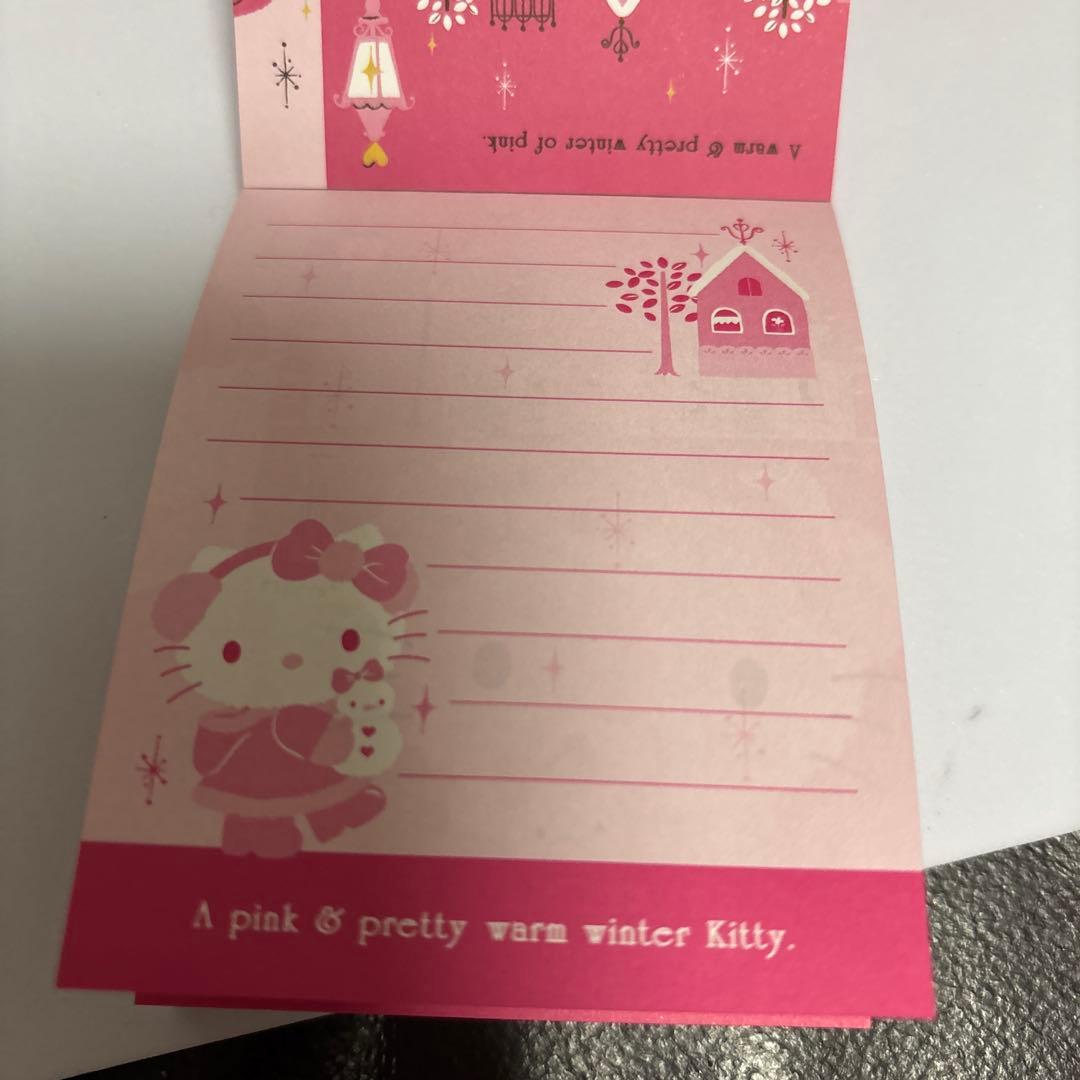 ハローキティ　ウィンターキティ　スタンドメモ　雪だるま