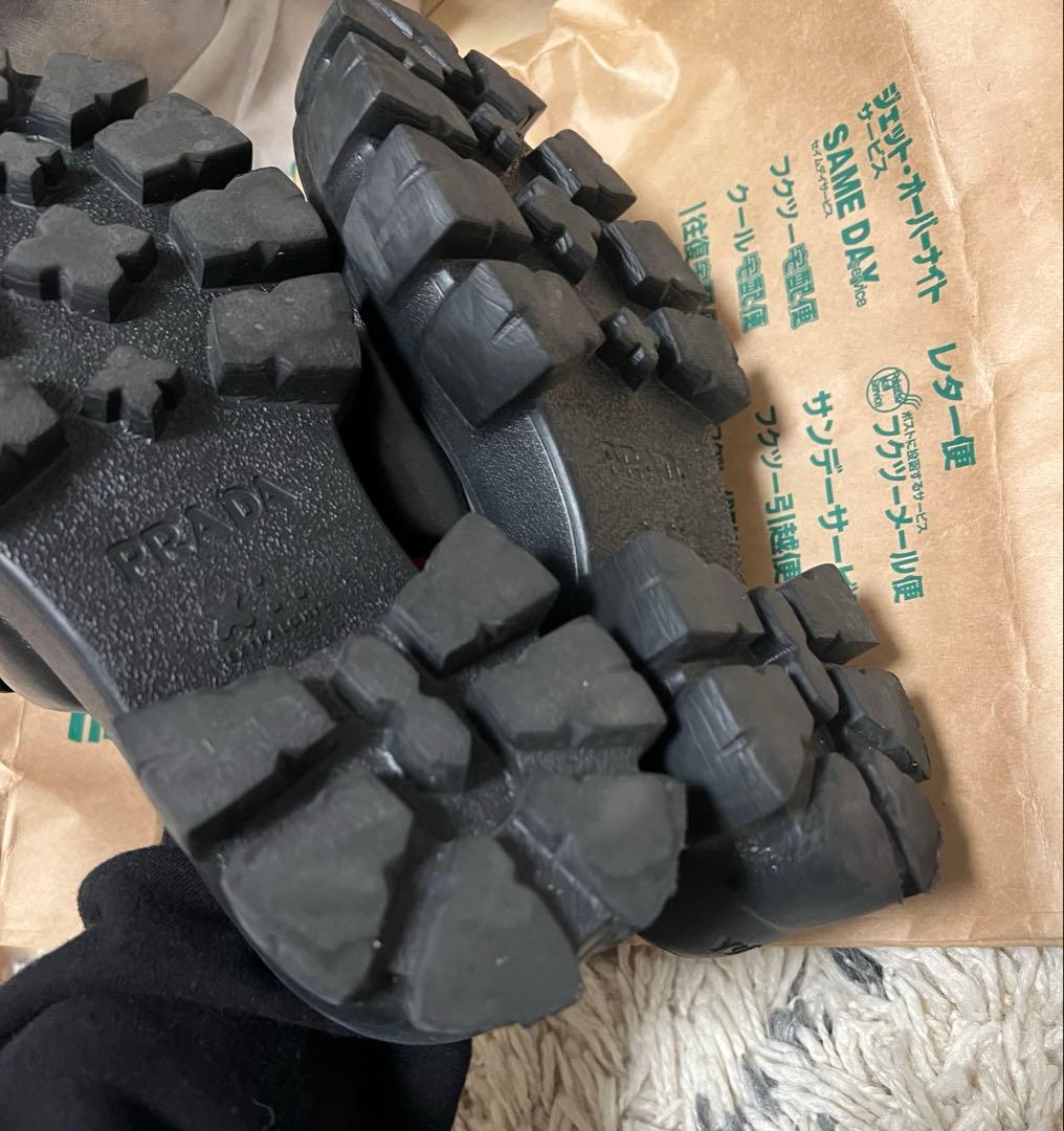 PRADA ブラックレザーサンダル 厚底