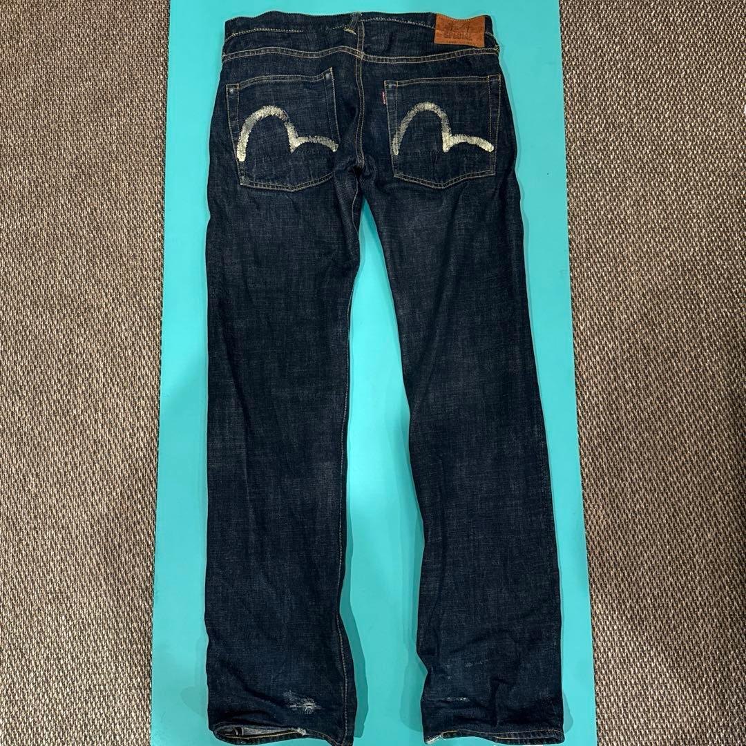 EVISU デニムジーンズ カモメペイント 濃紺