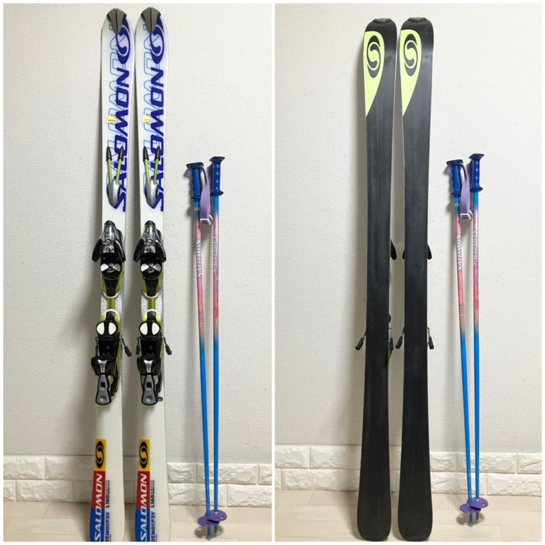 【良品】SALOMON DEMO8P3サロモン スキー160/ケース.ストック付