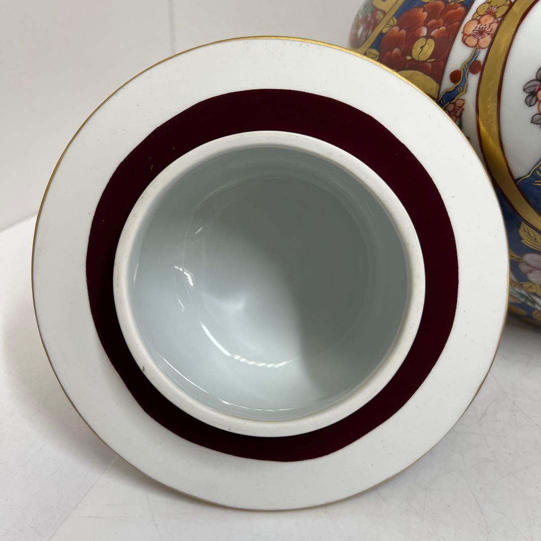 藤井朱明作　古伊万里風金彩風飾壷　共箱　高さ約46㎝　東Y8-0108②トコヒ