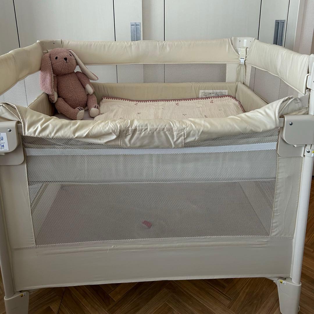 【お値下げ中】Aprica アップリカ ココネルエアー ベージュ ベビーベッド