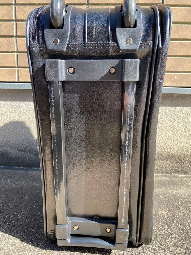 【希少】ダレスバッグ型キャリーバッグ オールレザー ブラック 自立型 2段階