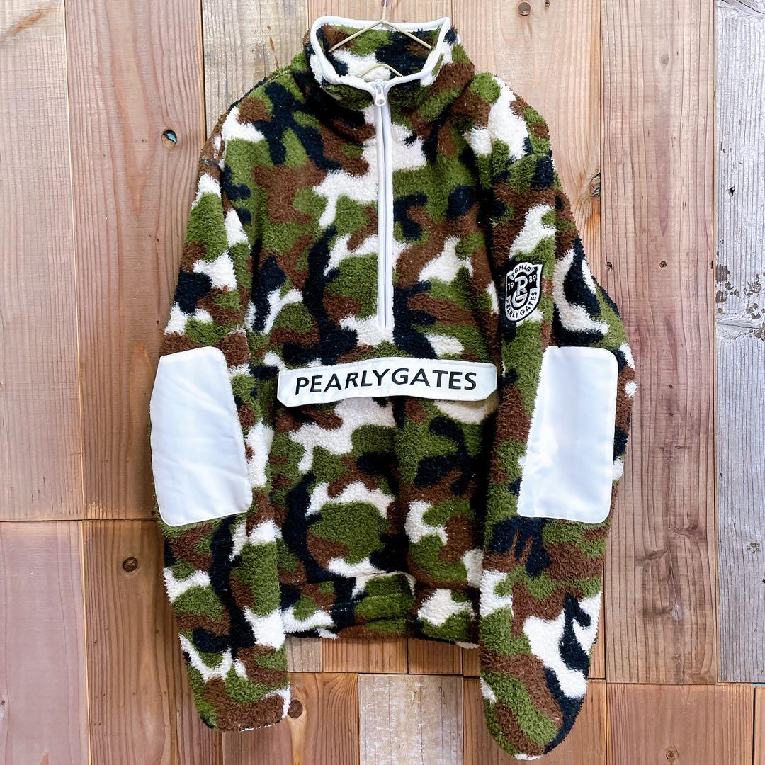 PEARLYGATES パーリーゲイツ ボア フリース カモフラ柄 プルオーバー