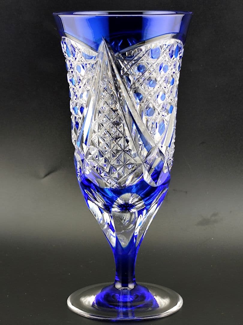 希少品☆江戸切子☆木村泰典 ワイングラス 脚付杯（切子 江戸切子 薩摩切子）