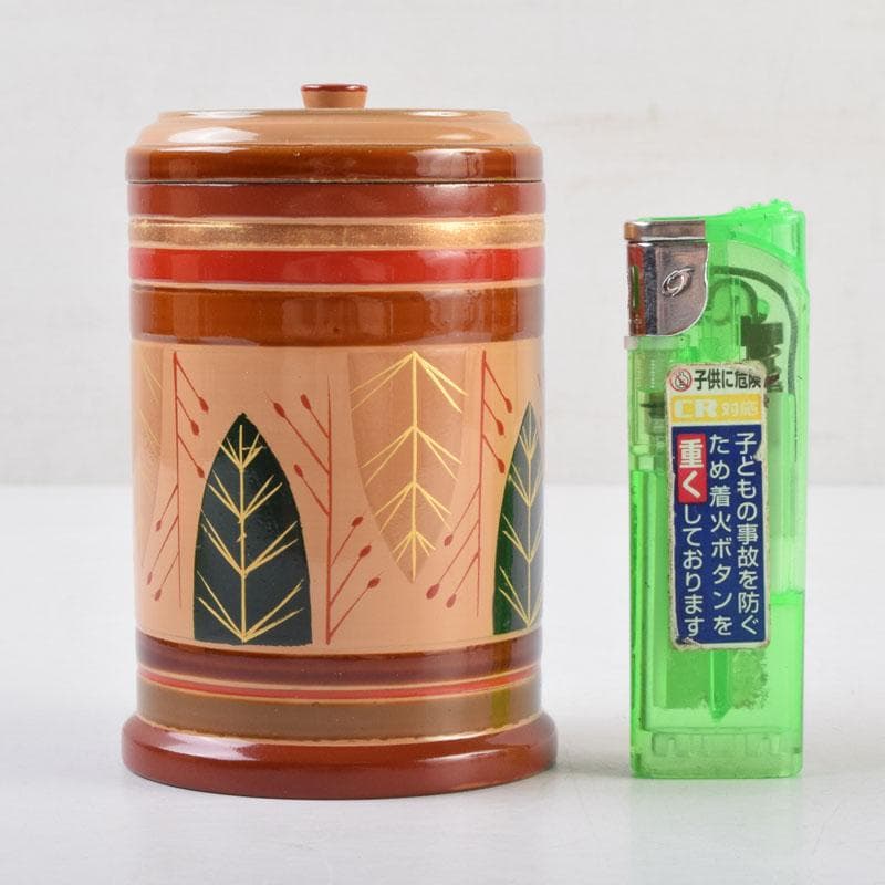 茶道具　独楽塗　草文　切立煙草入　莨壷　C　9008