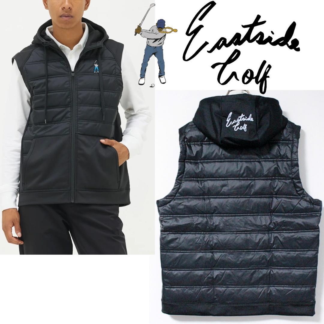 新品 イーストサイドゴルフ ジップアップ パーカーベスト Lサイズ 紺