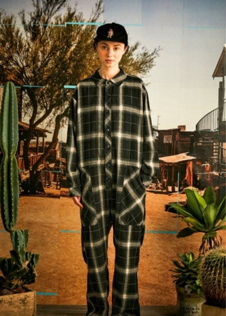 hideTVチェック柄オーバーオール・つなぎ