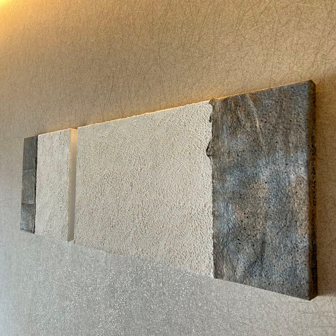 【和紙×漆喰】ファブリックパネル 2枚組 和モダン　アート インテリアボード