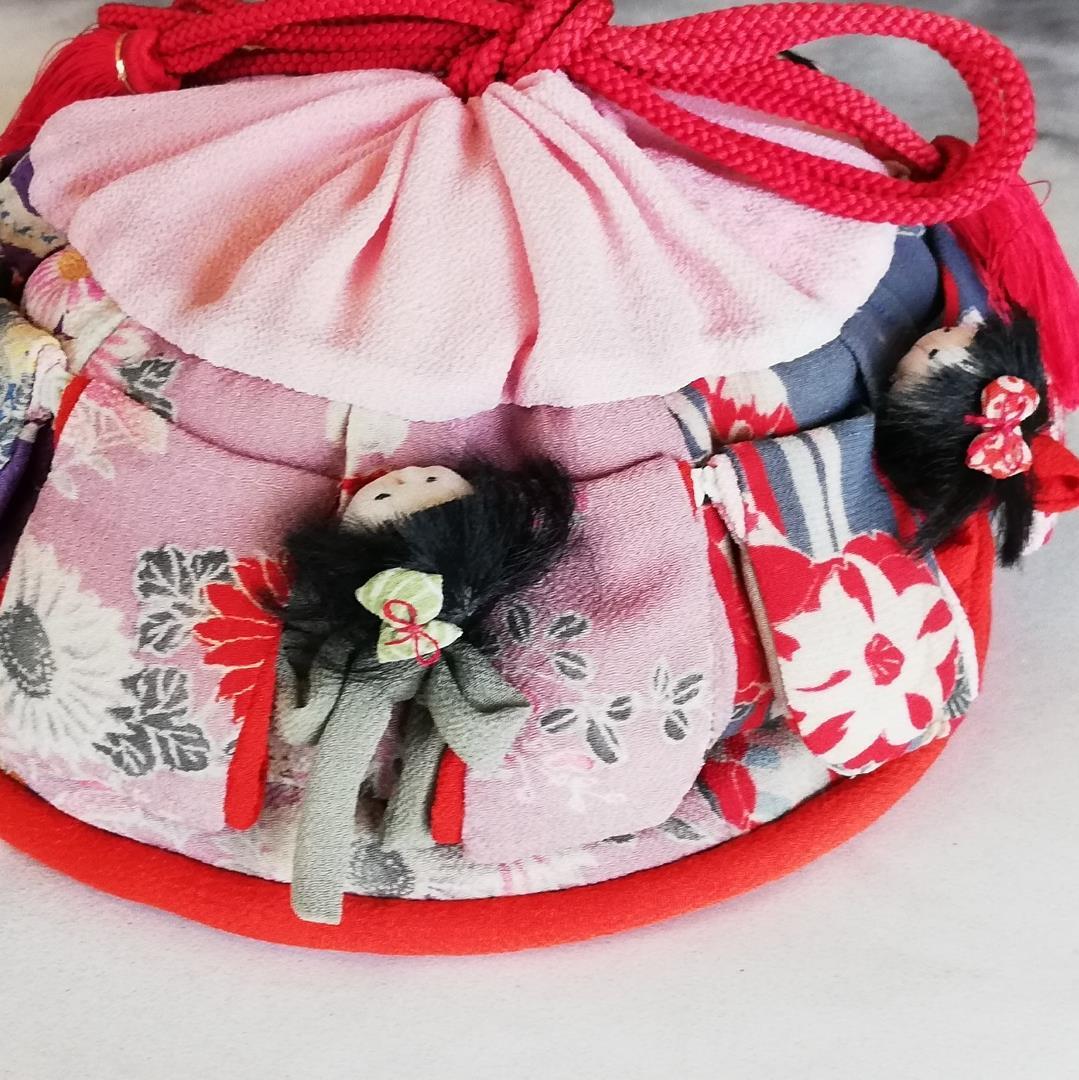 手つなぎ人形袋（細工きんちゃく）