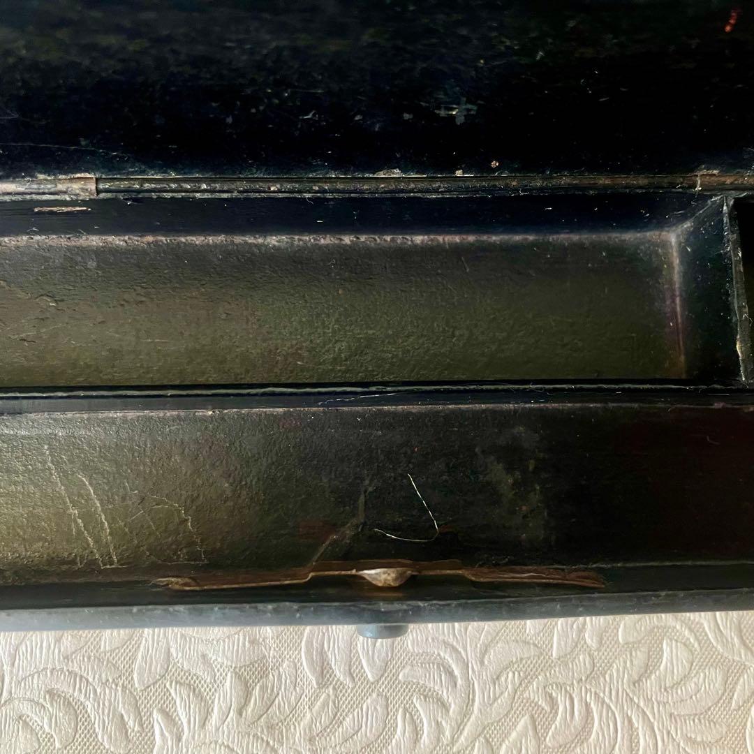 パピエマシェ小鳥柄ペンケース 筆箱　フランスアンティーク 雀　スズメ　バード