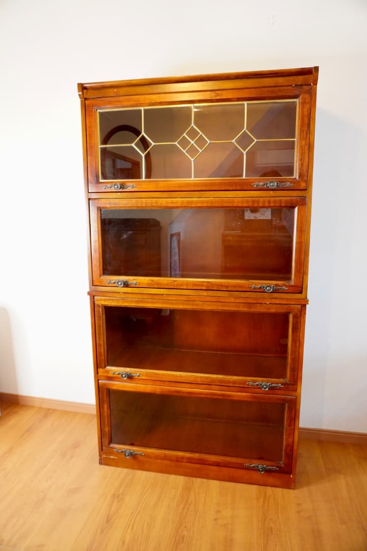 英国アンティーク調 ブックケース フラップ式扉