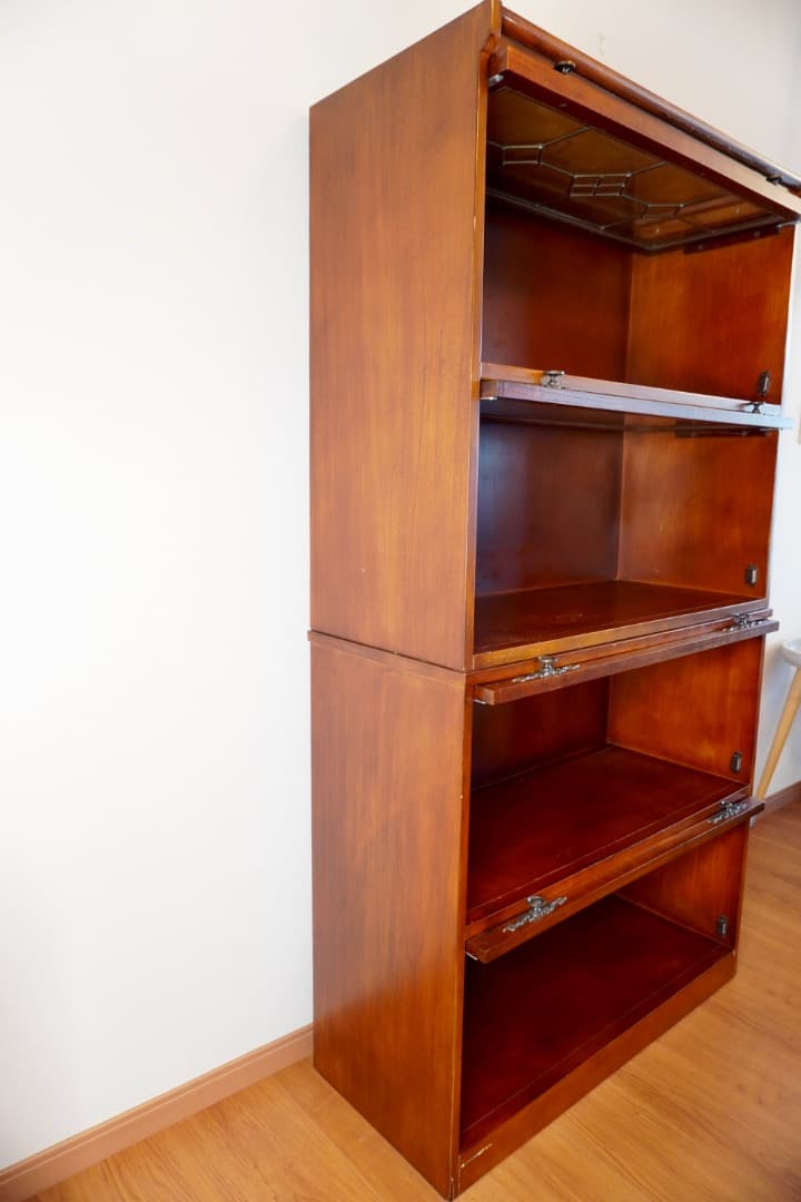 英国アンティーク調 ブックケース フラップ式扉