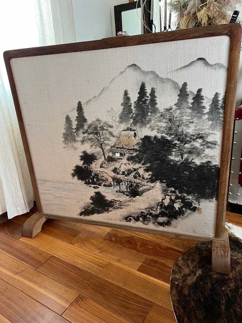 アンティーク 衝立 煎茶道具 間仕切り パーティション