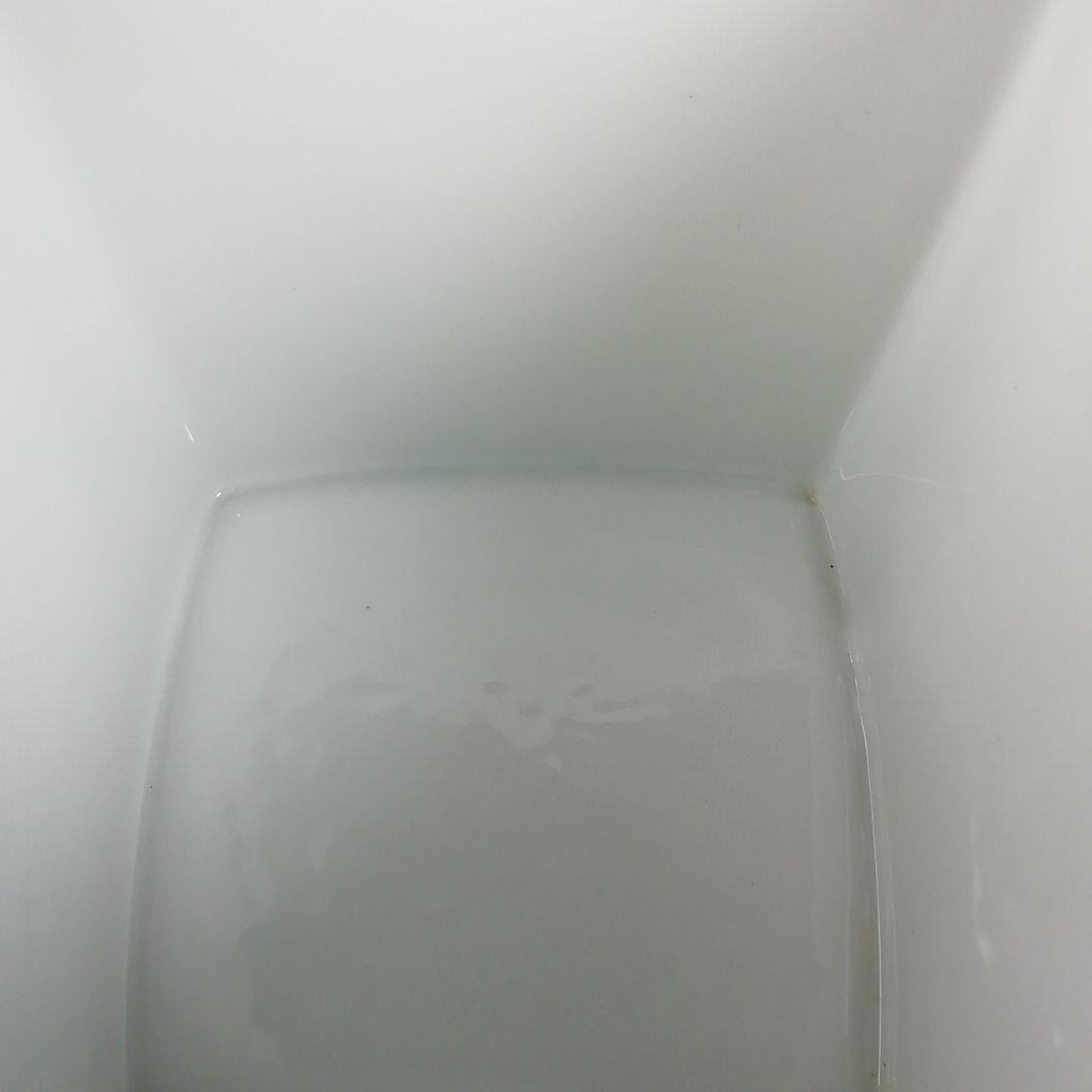 Ｗ１２０　水指　『染付　四君子文　四方』『平安　祥堂 造』　共箱　茶道具