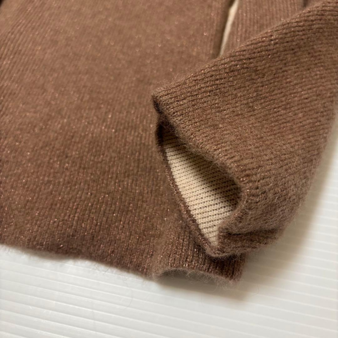 新品【組曲 KUMIKYOKU】ラクーン　たぬき　ニット　カーディガン　長袖