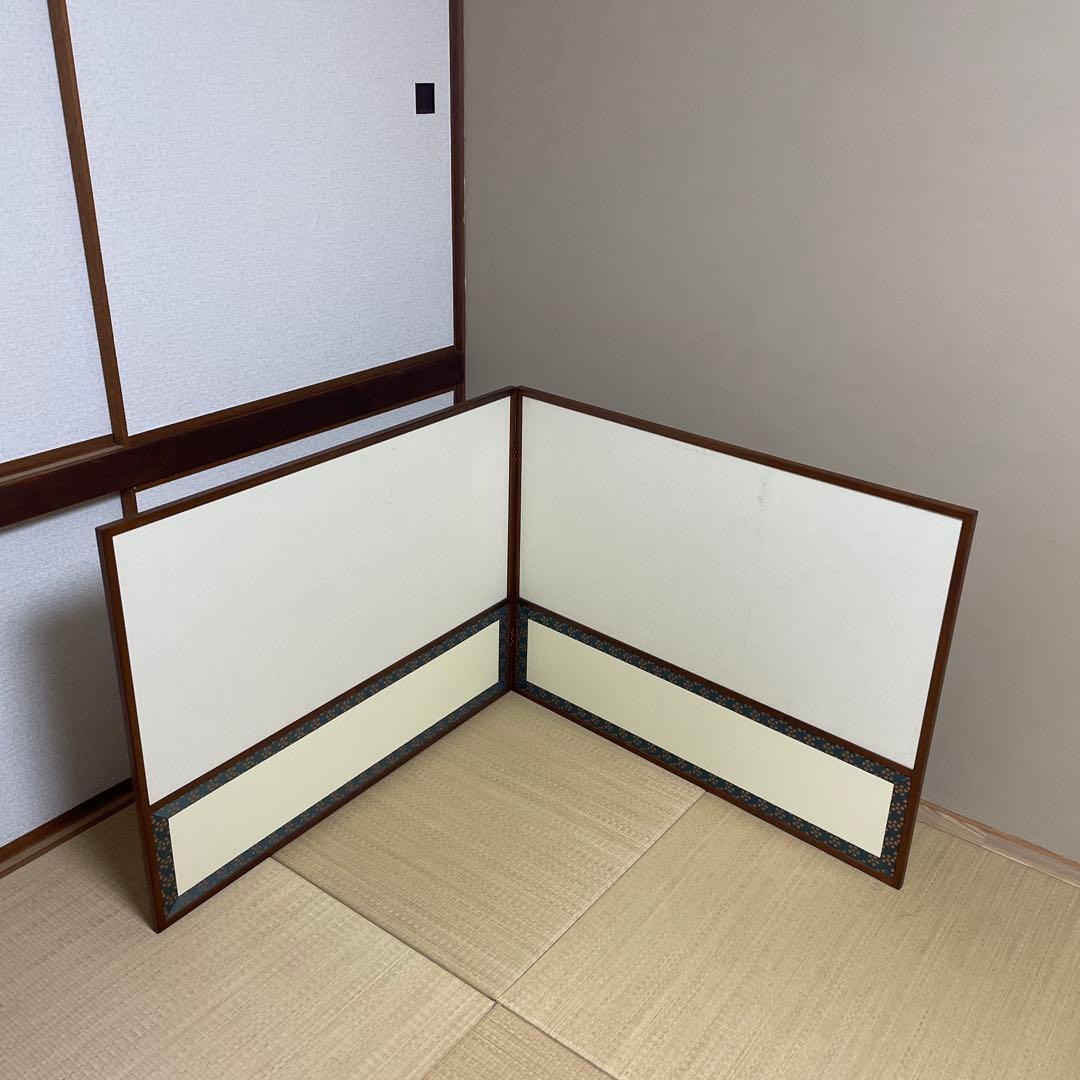 風呂先屏風　利休梅/網代