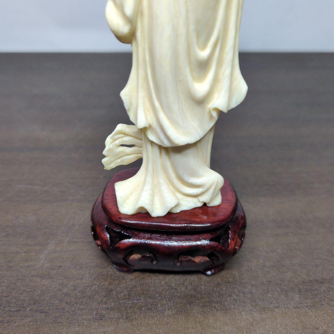 東洋彫刻 美人像 置物 高さ約18cm