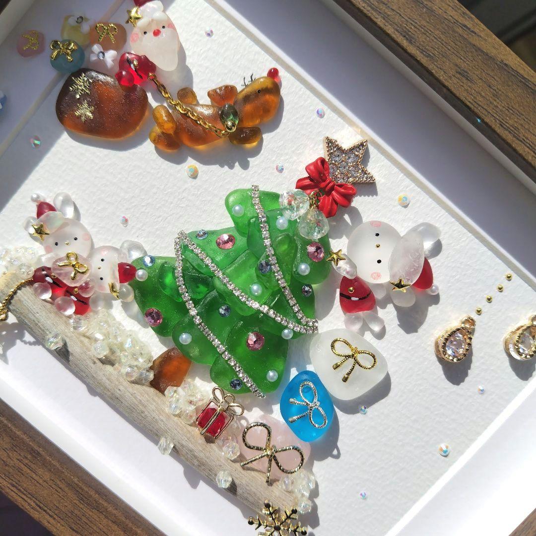 シーグラスアート『 Merry Christmas‧⁺ ⊹˚.～聖なる夜に～』