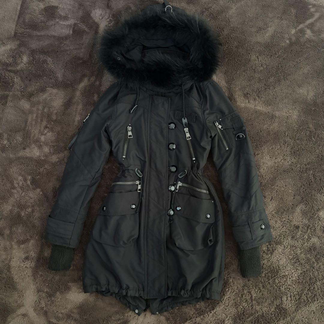 リアルファー付きモッズコート ミリタリー 平成ギャル y2k グランジ