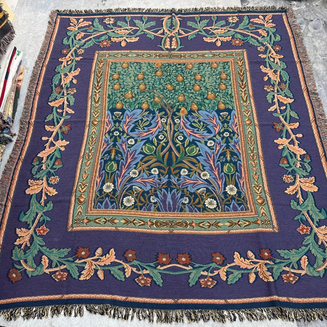 大判　生命の樹　マルチカバー　ソファーカバー　ヴィンテージラグ　240x206