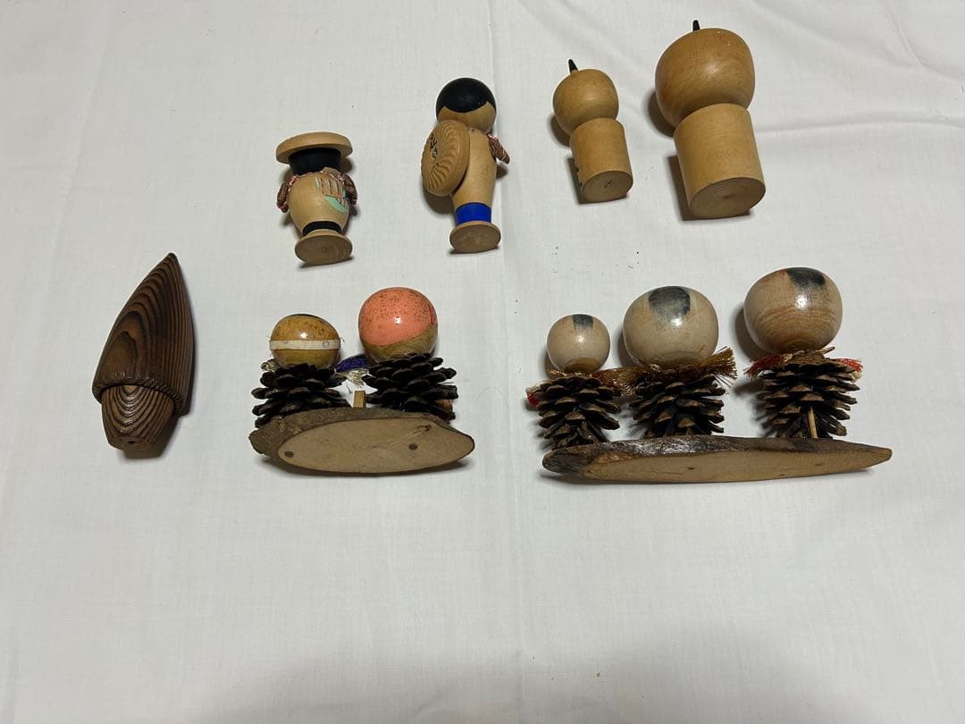 伝統的な木製こけし人形コレクション　まとめ売り41体