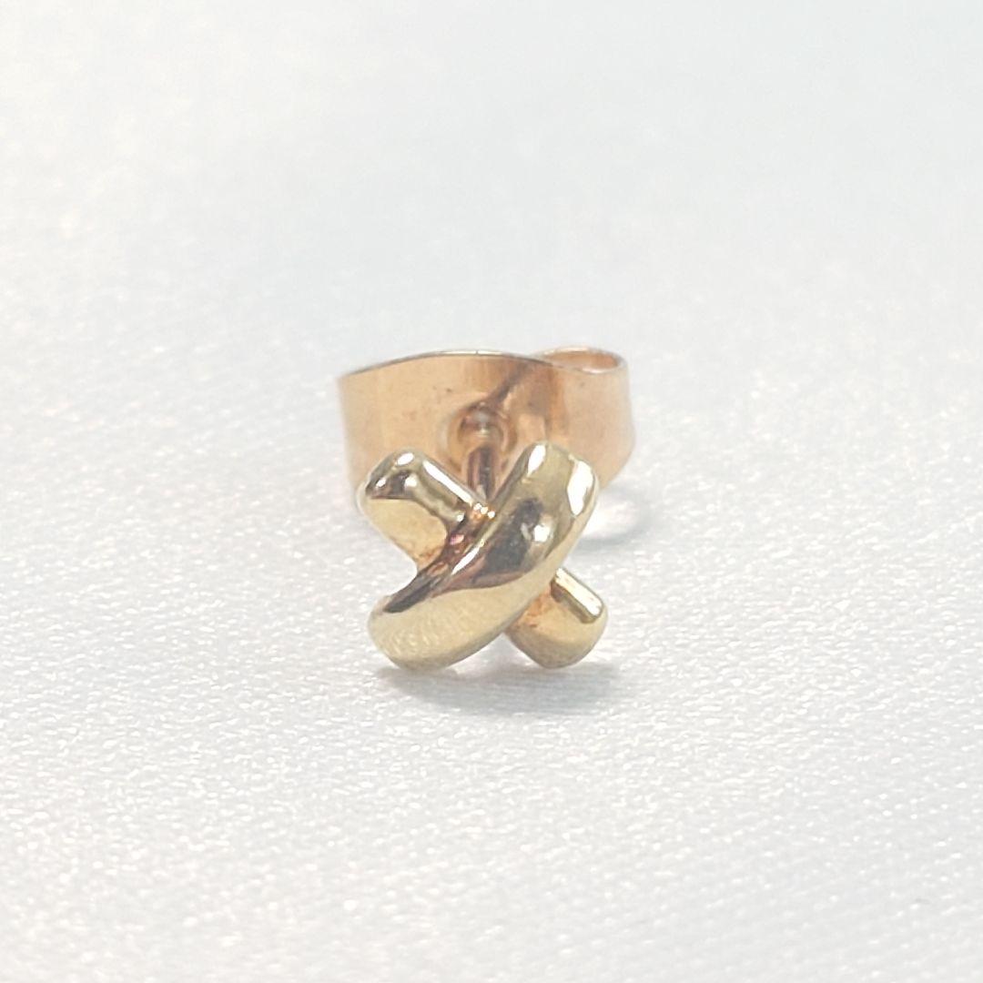 TIFFANY ティファニー K18 クロスステッチ ピアス 片耳用 6469