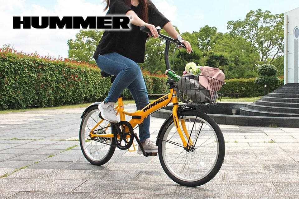 ★新品★HUMMER ノーパンク　20インチ　折りたたみ自転車 イエロー　黄色