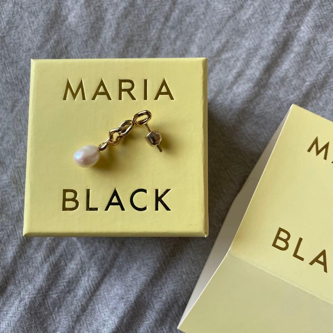 【刻印有】MARIA BLACK Orion 淡水パール付き片耳ピアス　ゴールド