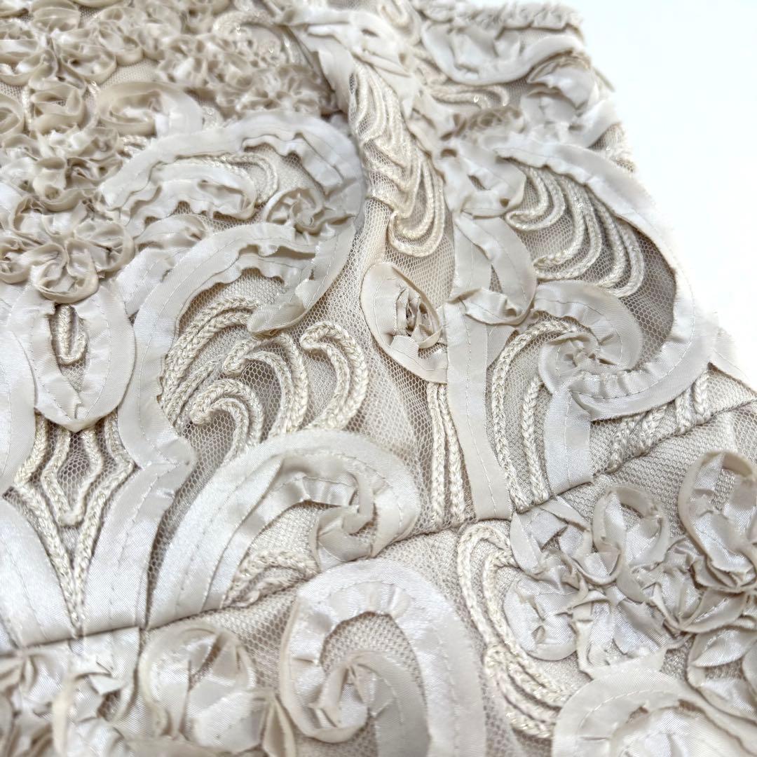 新品✨定価７万✨アナイ✨テープ刺繍ワンピース（M）ベージュ　チュールレース　花柄