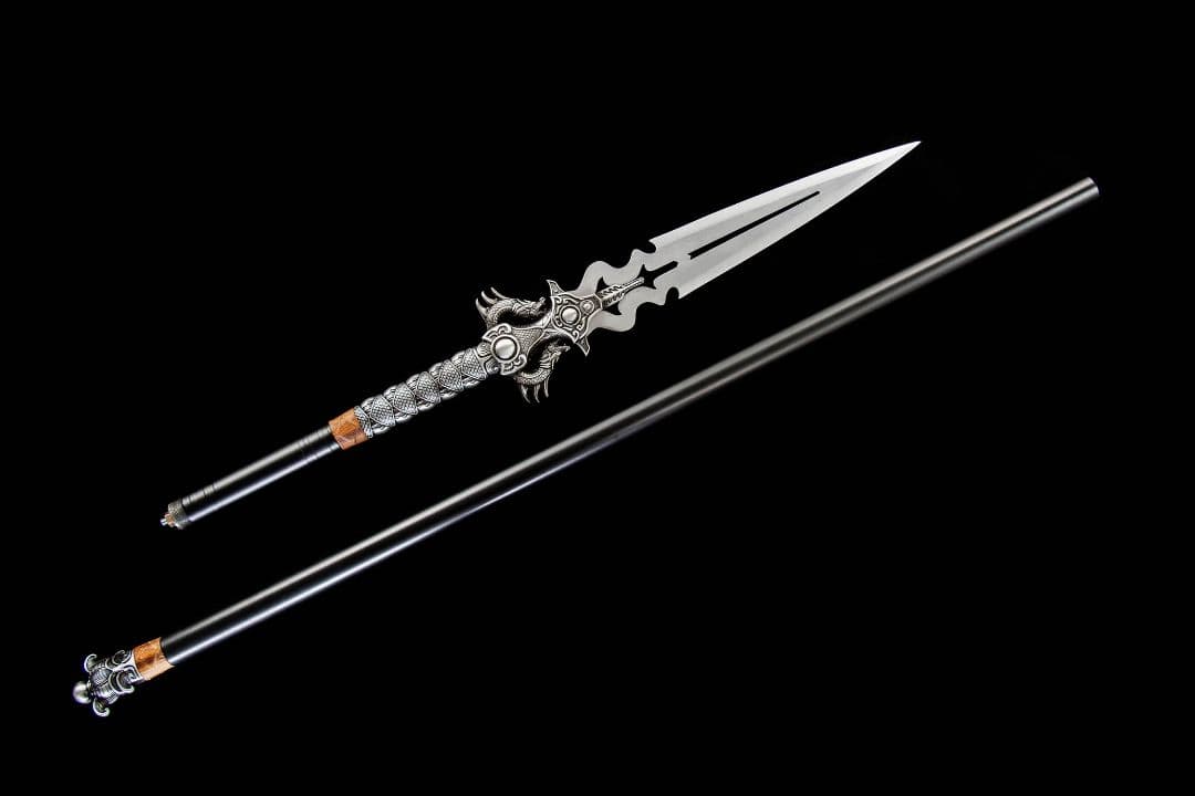 【双龍-九幽冽獄槍】古兵器 武具 手鍛造打 武蔵 銃 槍 鑑賞用 贈り物 武士道