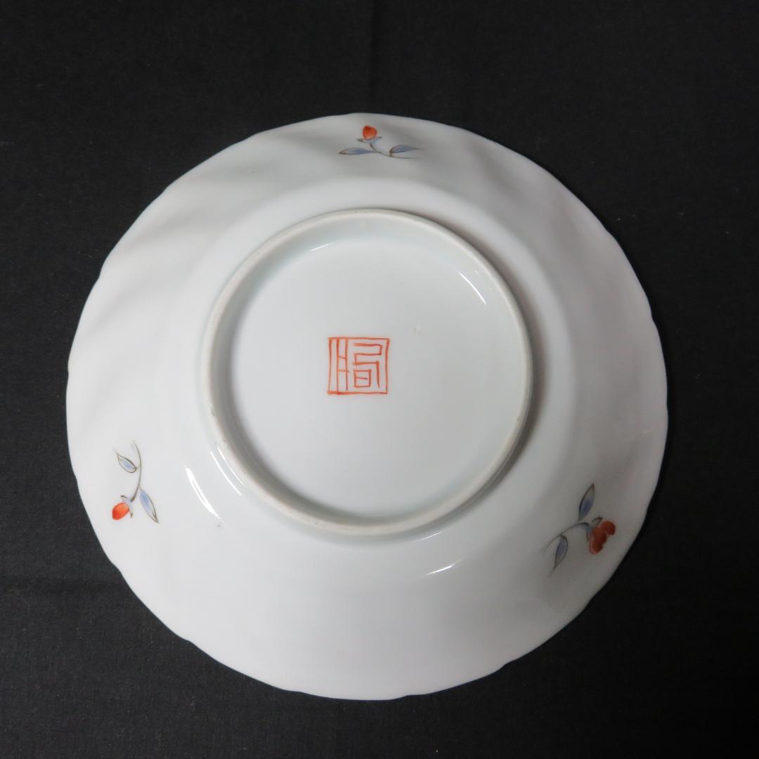 鳳凰 皿 5枚 窯傷 色絵付 銘 古伊万里 明治