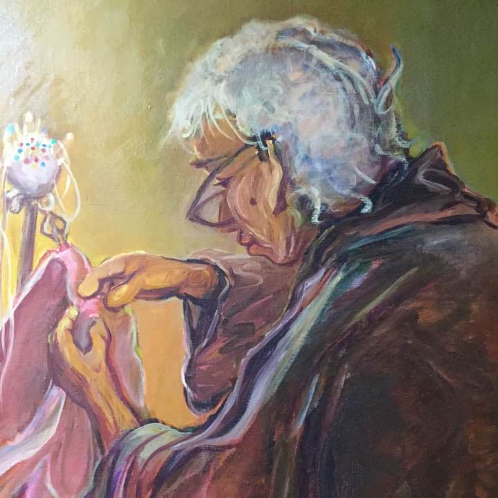 繕い  (Ｆ５０号・油彩)