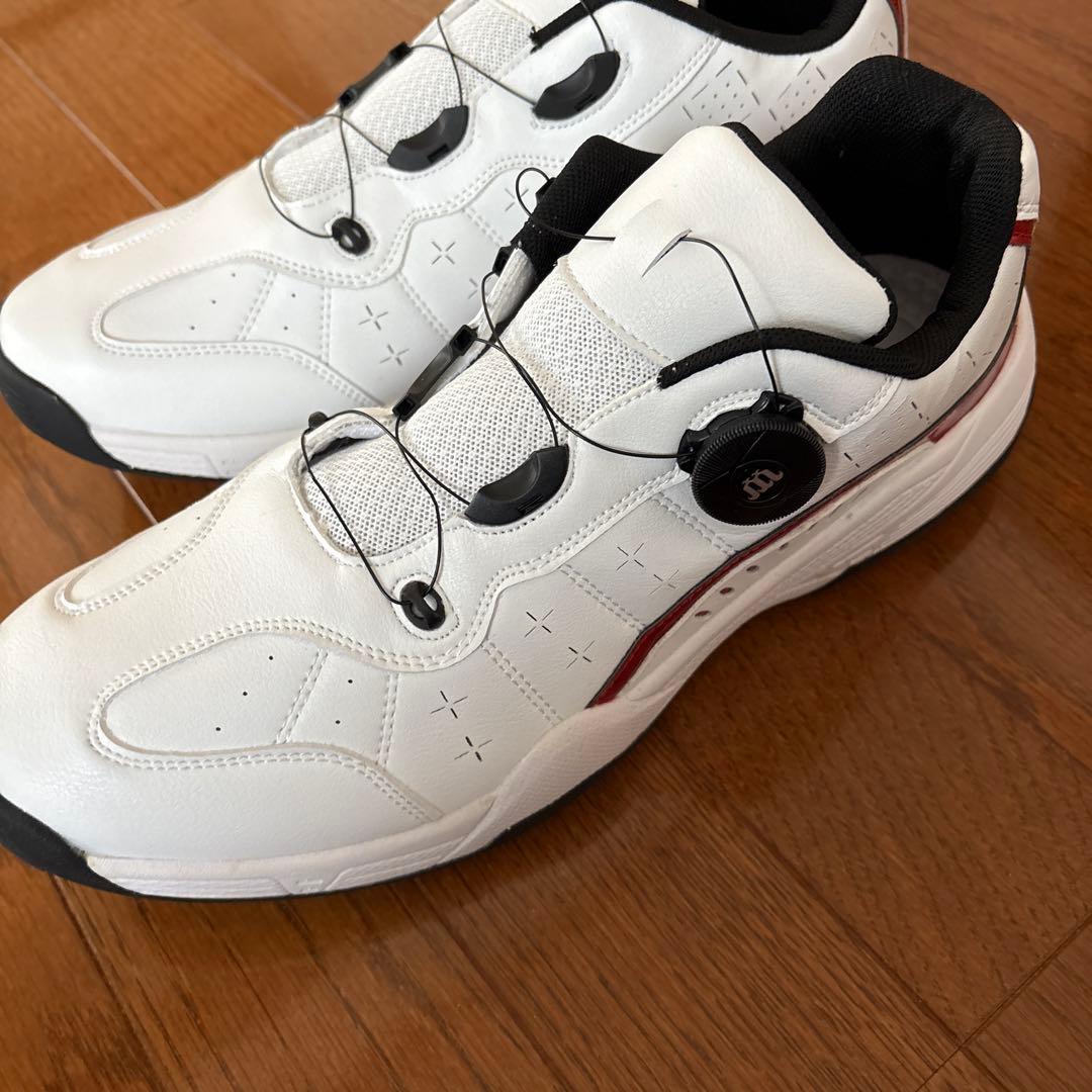 ホワイト ゴルフシューズ スパイクレス