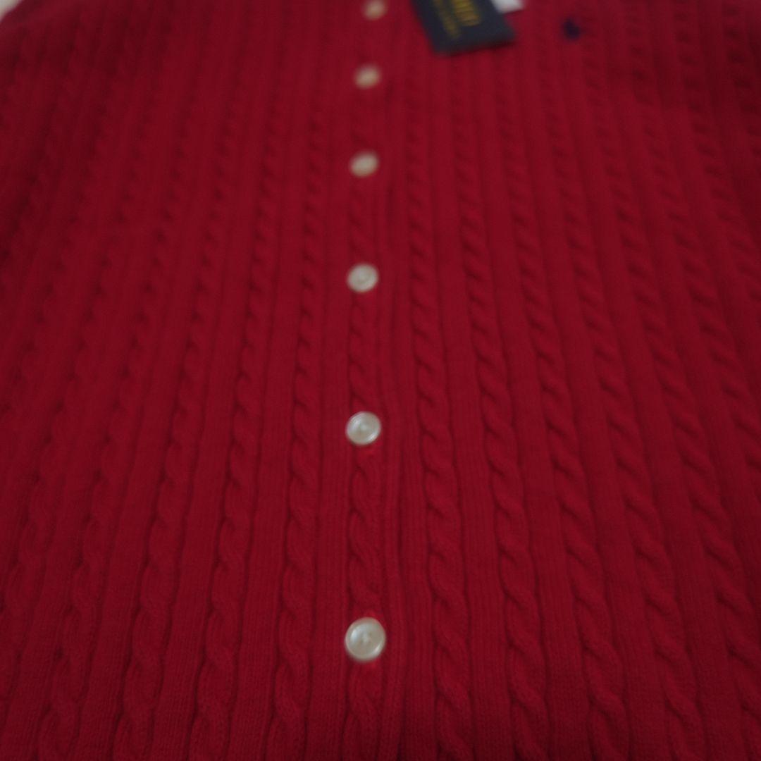 タグ付 未使用品POLO RALPH LAUREN カーディガン ケーブル 赤