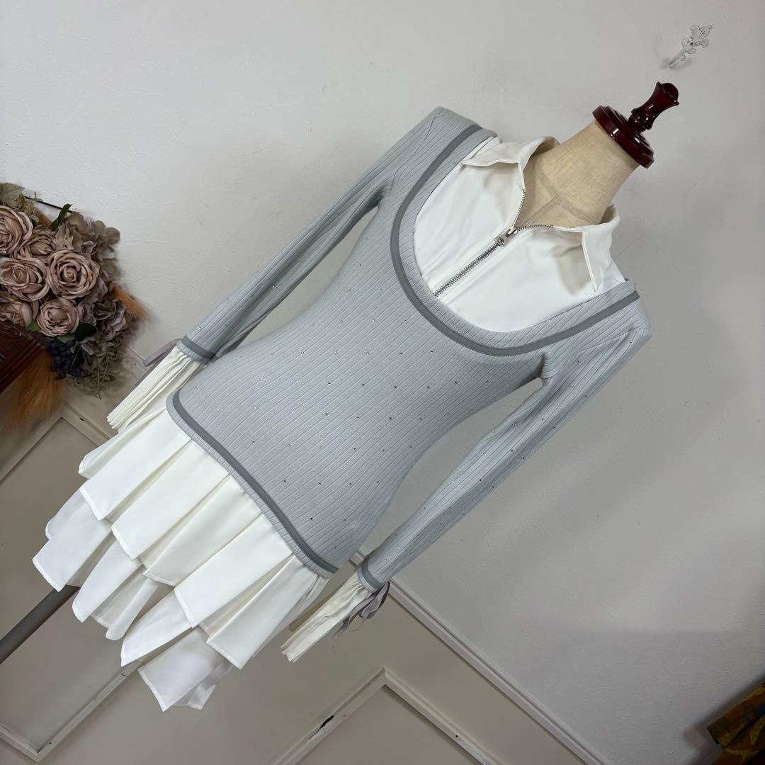 20 美品　RANDY プリーツ　ワンピース　骨格ウェーブ　参戦服