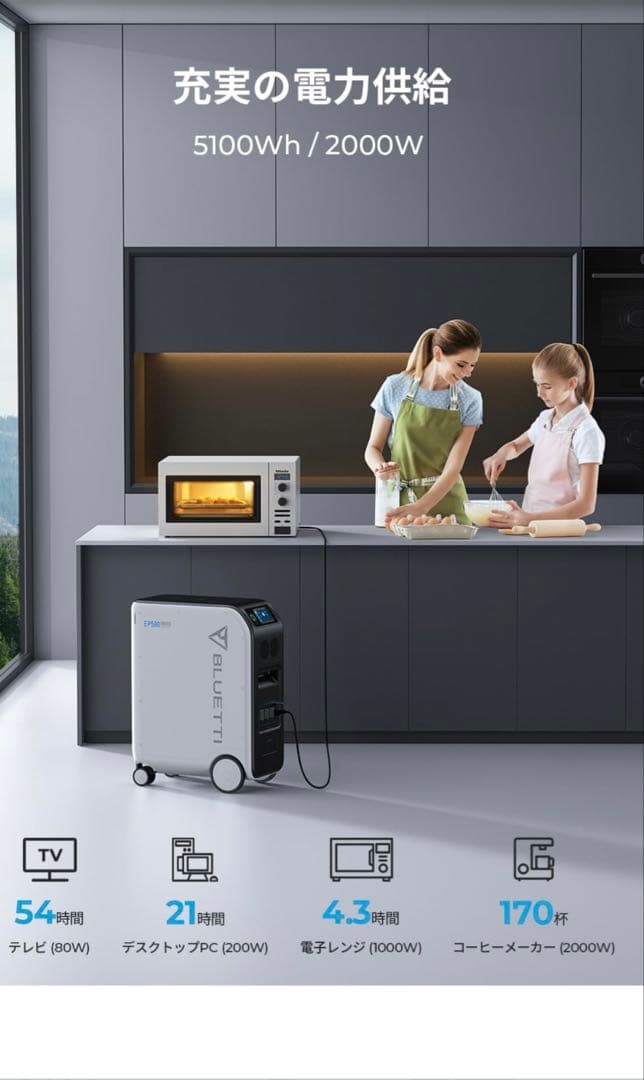 BLUETTI EP500 ポータブル電源 5,100Wh