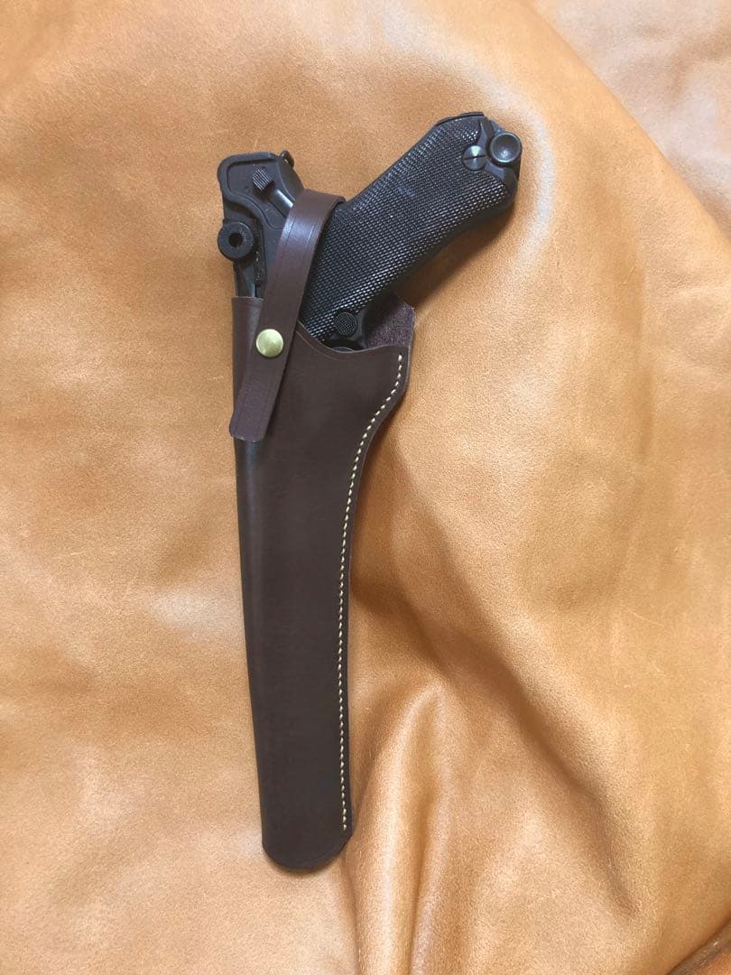 ルガーP08 8インチ用左利きレザーホルスター No.673