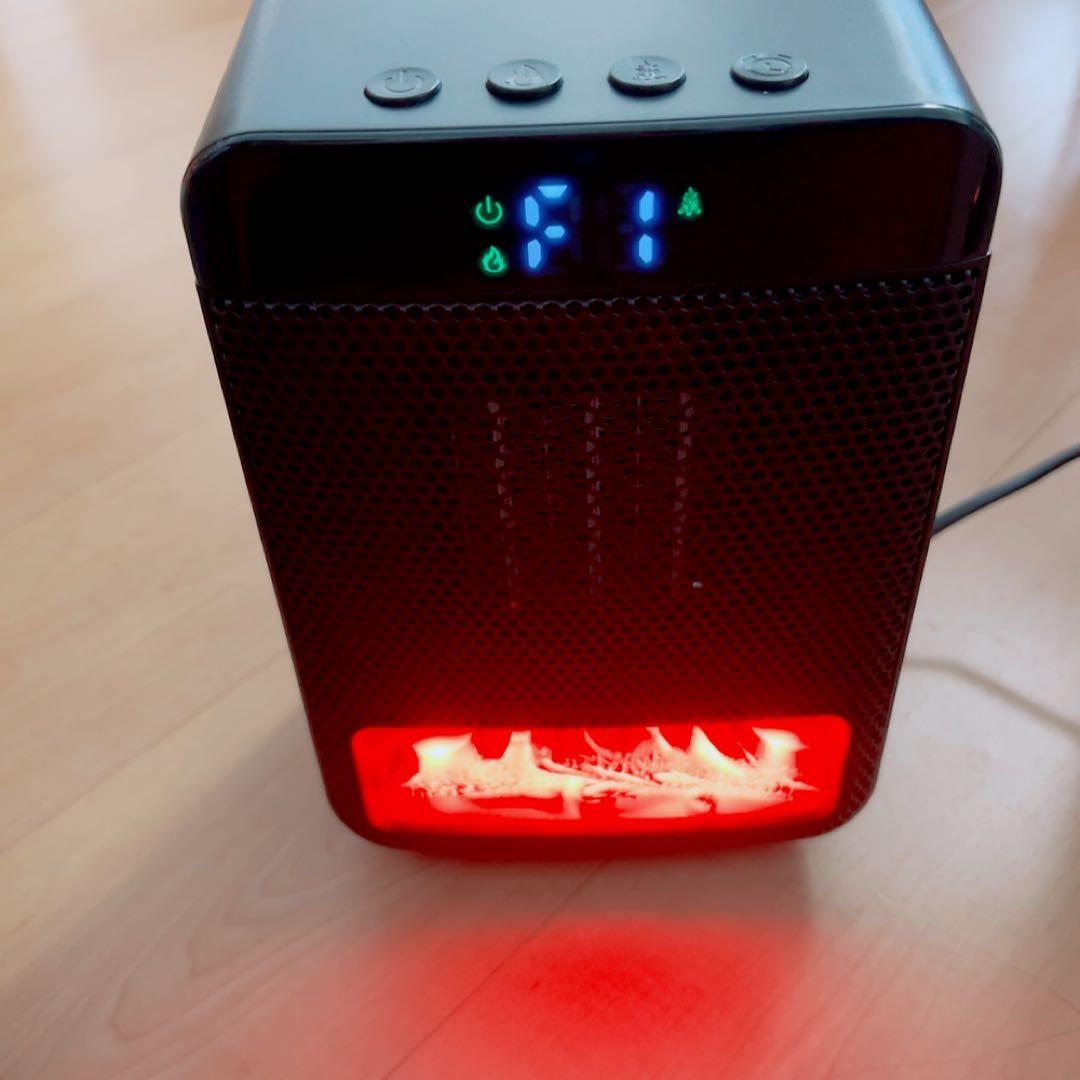 セラミックファンヒーター 足元 暖房 電気ストーブ　黒