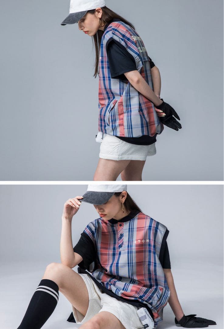 antiqua golf STCH チェック ベスト★ユニセックス★