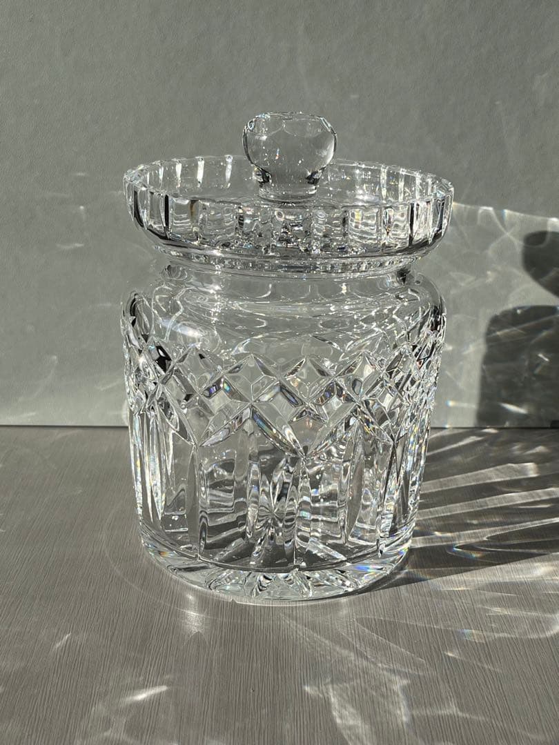 クリスタルガラスのカット容器 中型
