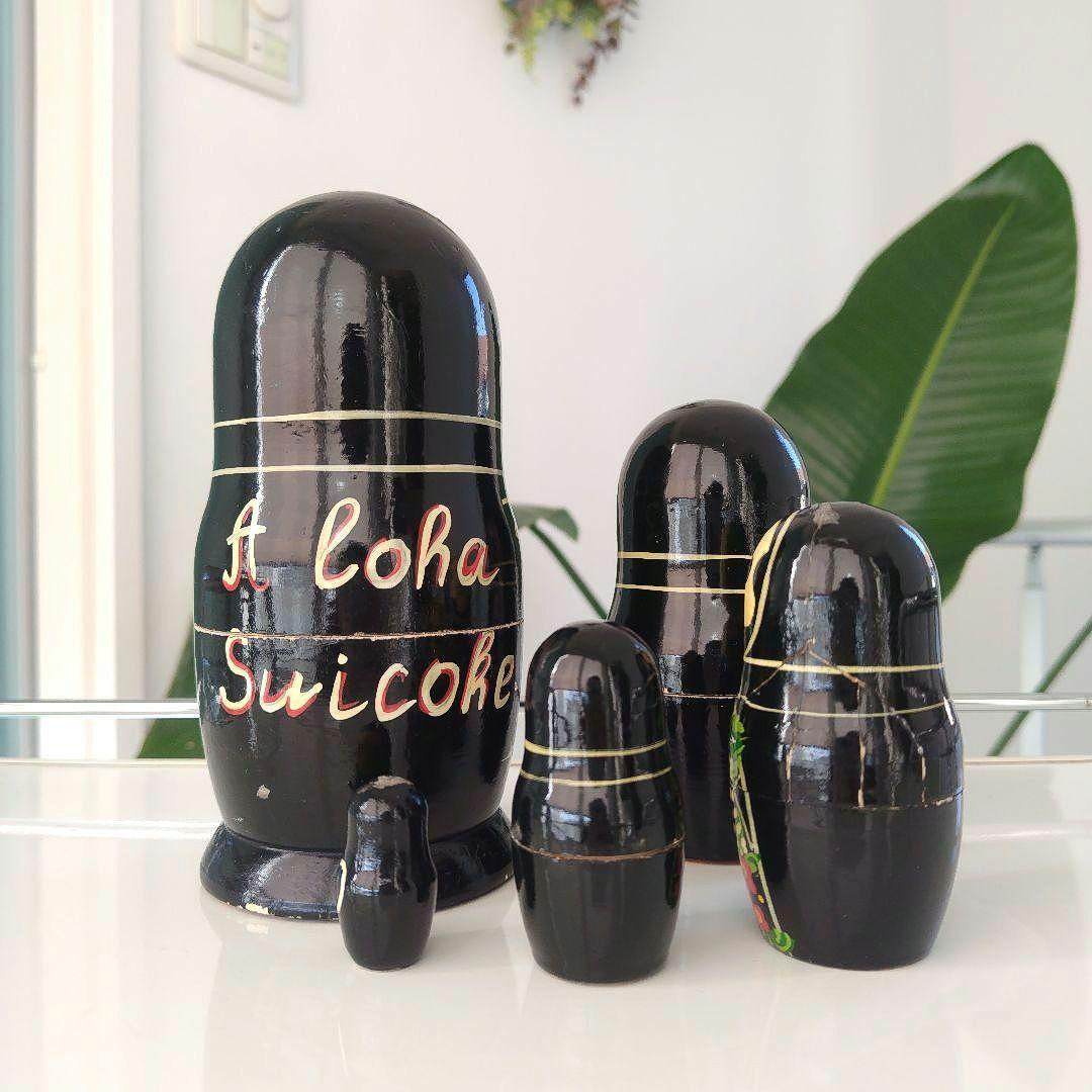 レア！suicoke スイコック スカルマトリョーシカ ブラック×レッドフラワー