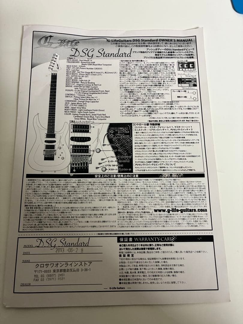 G-Life Guitars DSG Standard ギター
