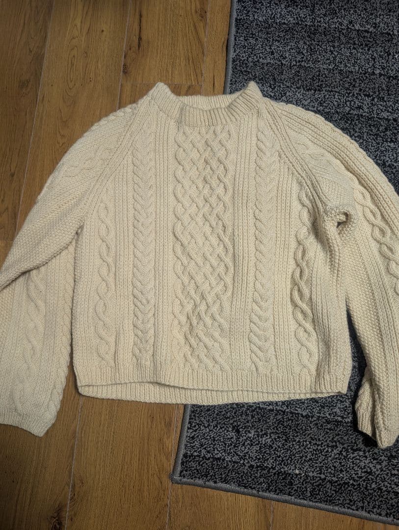 大幅値下げ！インバーアラン　アランニット　アイボリー　フィッシャーマン