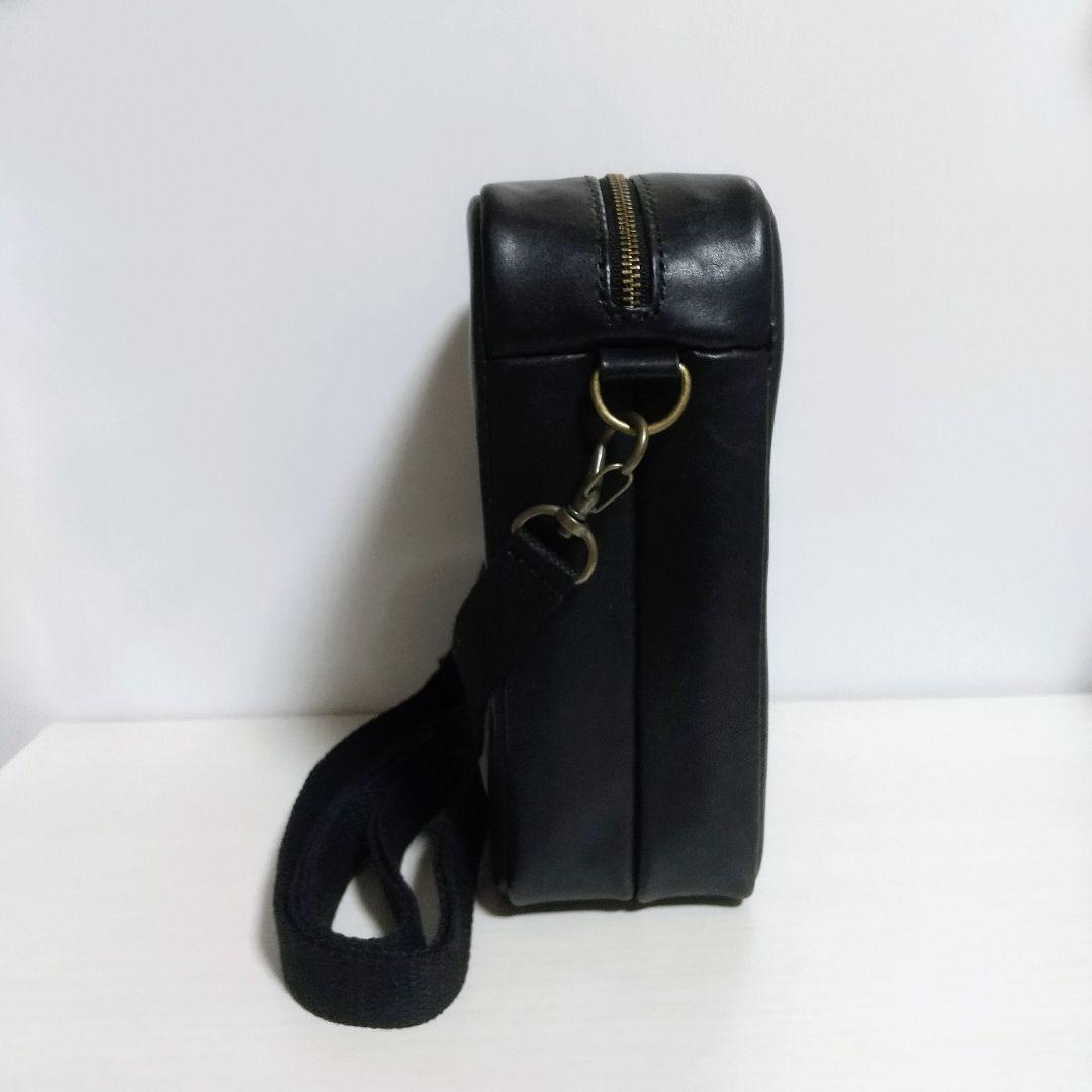 ハンドメイド レザー ショルダーバッグ（ブラック）