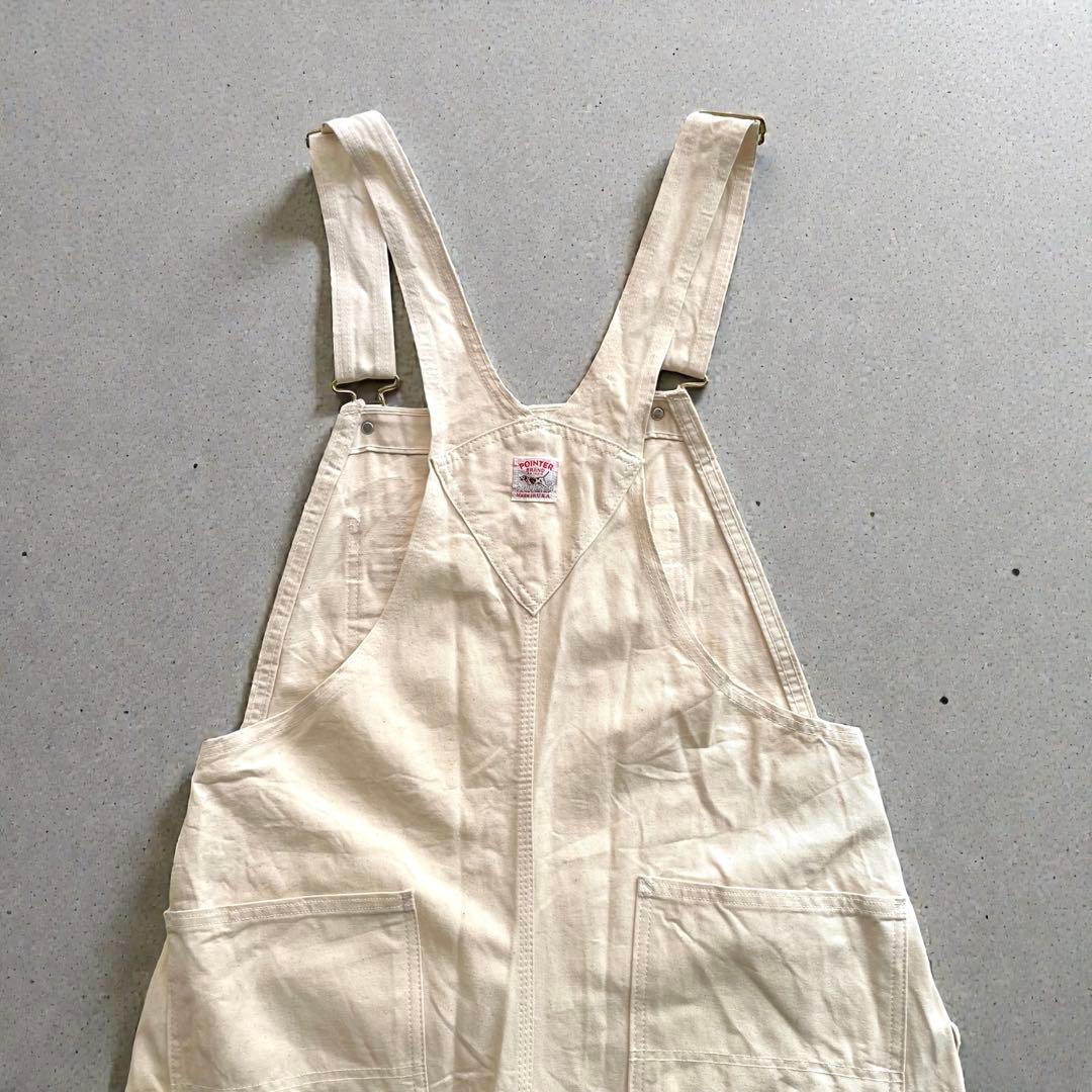 希少✨POINTER ポインターエプロン付きUSA製W36デニムオーバーオール